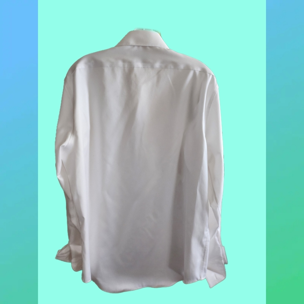 CALVIN KLEIN MEN'S  WHITE INFINITE NON IRON DRESS SHIRT, SIZE 16 - Picture 4 of 4